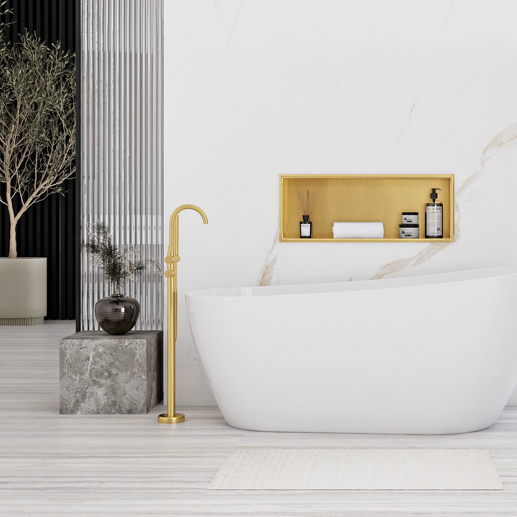 Mensola Bagno 30x60 Gold Brush