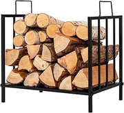 Porta Legna per Interni ed Esterni, Porta Legna per Camino con Comoda Maniglia e Piedini Rialzati, Portalegna da Ardere per Caminetti, Stufe e Focolari, Portata 50 kg (46 x 31 x 46 cm)