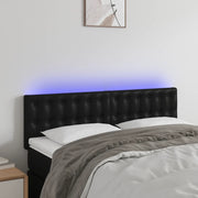 Testiera a LED-Testata con LED Nera 144x5x78/88 cm in Similpelle 386580