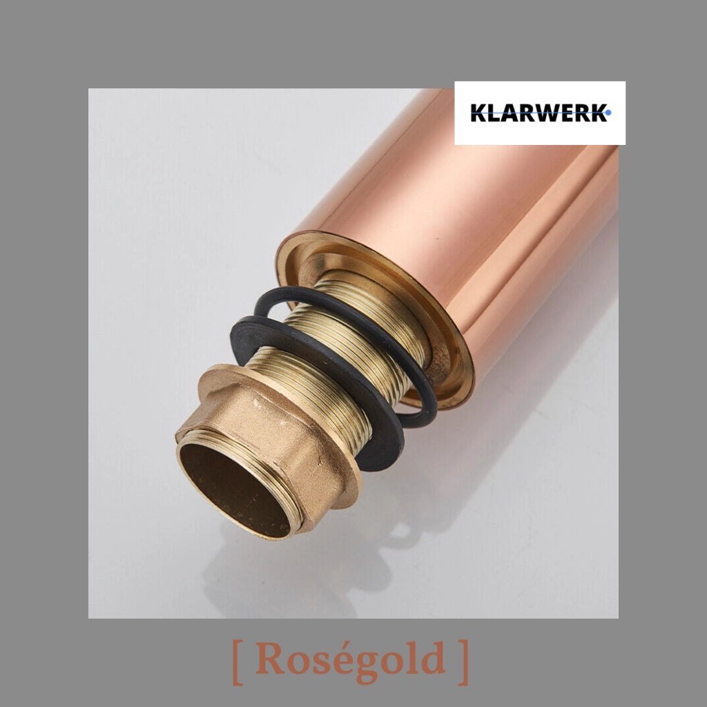 Lydia | Miscelatore da bagno Hotel Gastro Rosegold | Rubinetto in acciaio inox per lavabi alti | Miscelatore 2 attacchi alta pressione alto Bagno