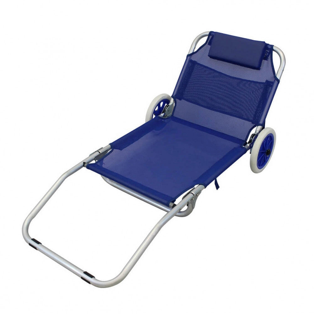 Spiaggina Carrello Pieghevole Steel 145x52x62h cm in Textilene Vari Colori