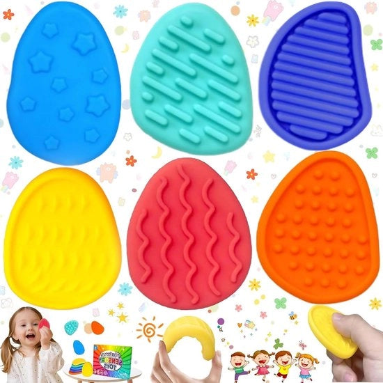 Set di Giochi Sensoriali per Bambini con Autismo da 6 Pezzi in Silicone e Pietra