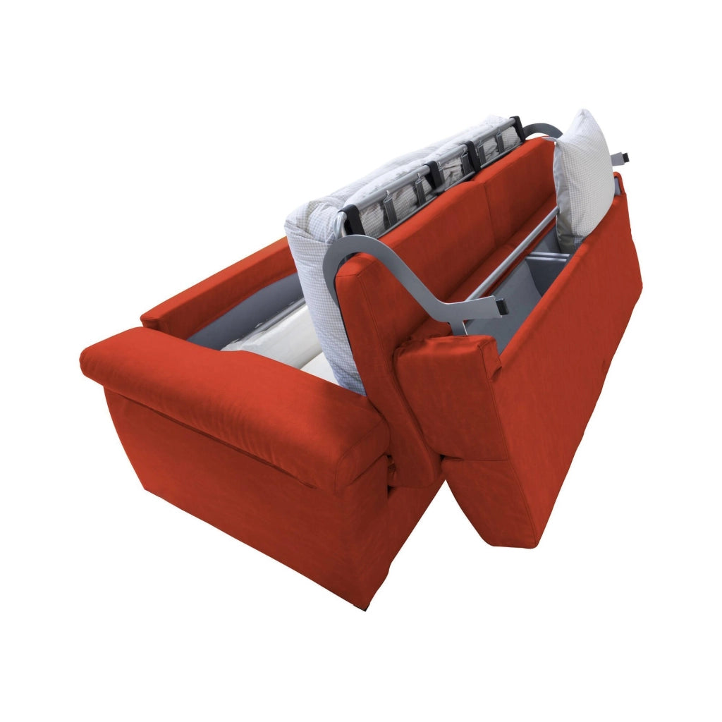 Salorno, Divano Letto 2 Posti Sfoderabile Made in Italy, 185x95 cm Arancione