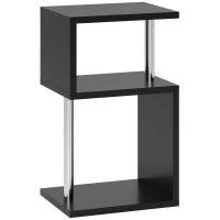 Tavolino con Luce LED a 3 Livelli con Ripiani e Struttura in Alluminio per Salotto Camera da Letto 44x38x75 cm Nero