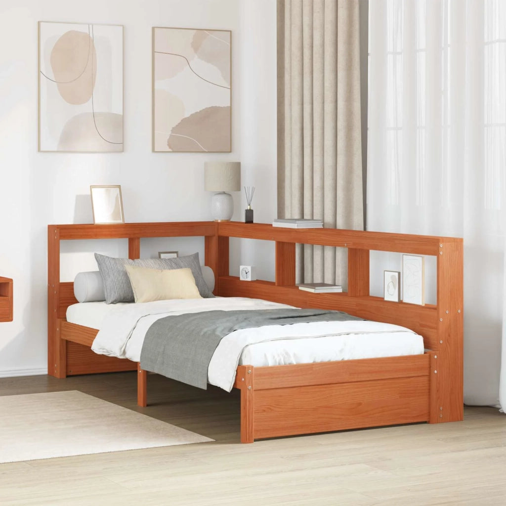 Letto Libreria con testiera Legno di Pino Massello 3423792
