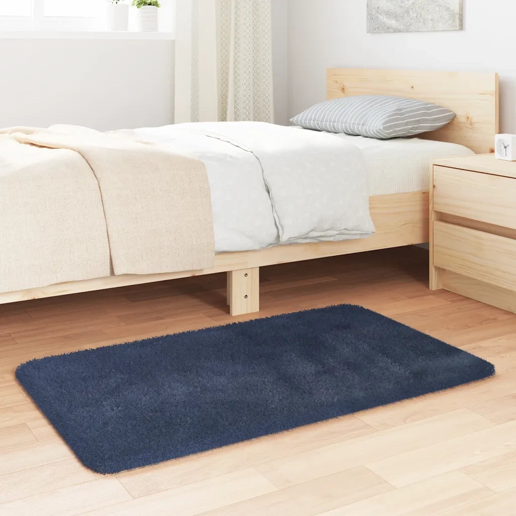 Tappeto Shaggy a Pelo Lungo NAVARRA Blu Marino 60x100 cm 4102811