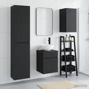 Set di mobili per il bagno 3 pz Nero 33 x 34,5 x 160 cm 3406084