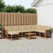 Set di divani da esterno 9 pz Naturale e Beige 3382157