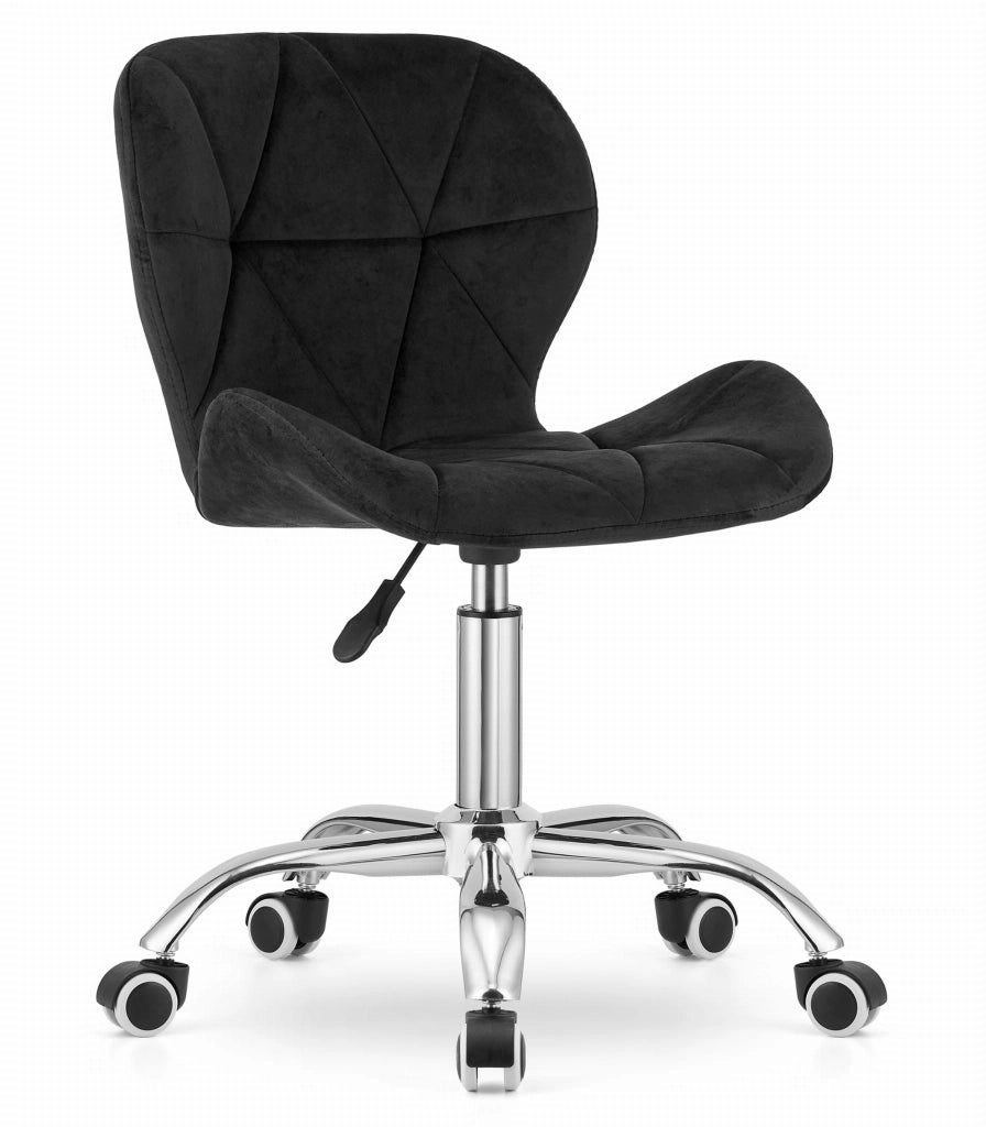 Sedia girevole Valora AVOLA in velluto nera ergonomica per ufficio