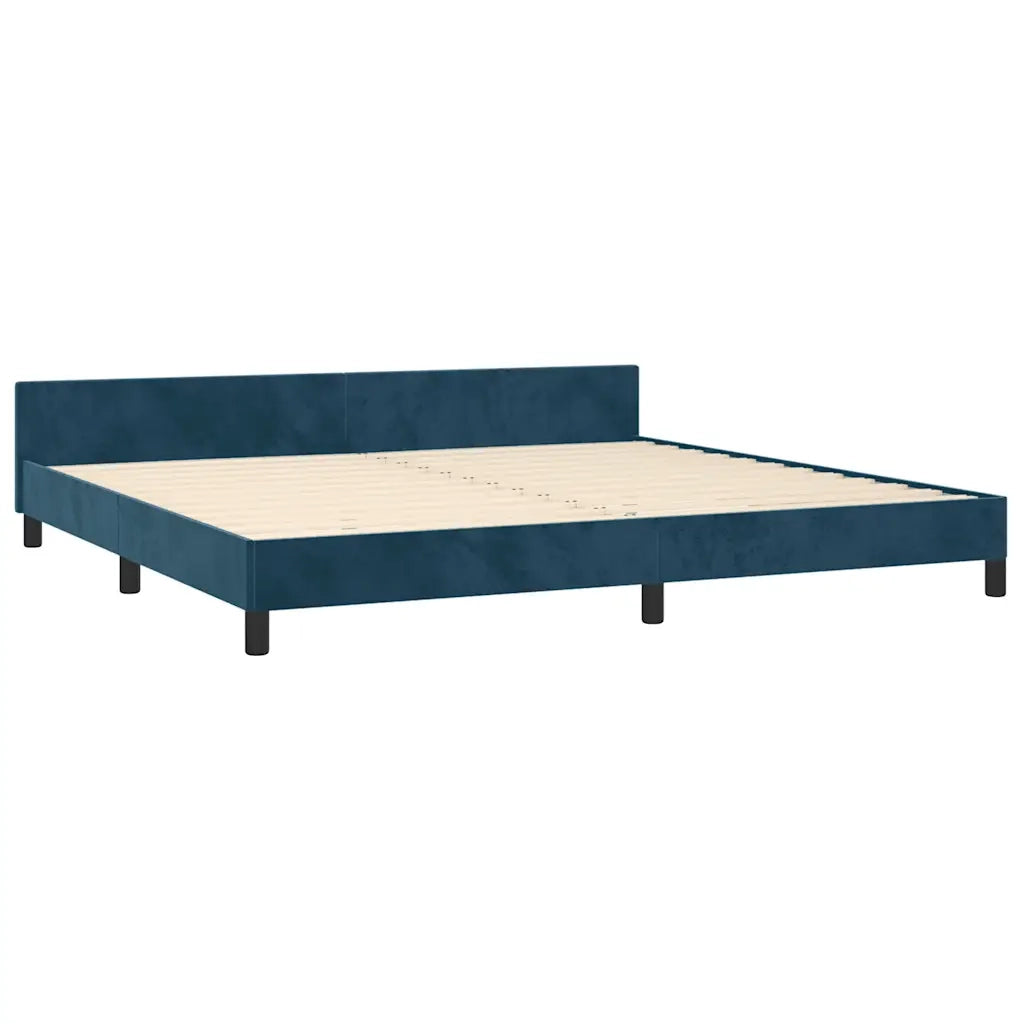 Giroletto senza Materasso Blu Scuro 200x200 cm in Velluto 3125657