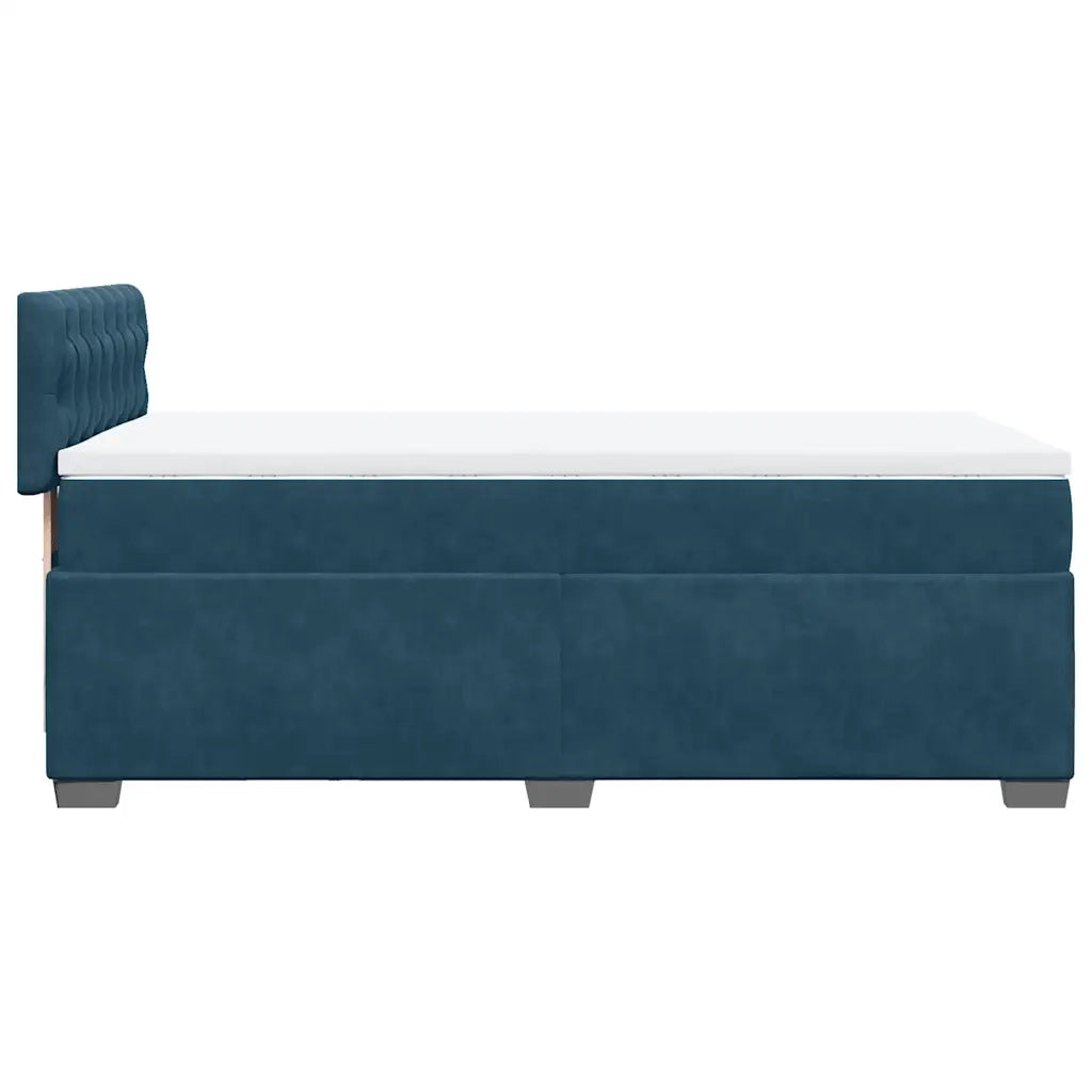 Giroletto a Molle con Materasso Blu 80x200 cm in Velluto 3288472