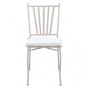 Sedia da Giardino Giunone con Cuscino 41x42x90 h cm in Acciaio Tortora