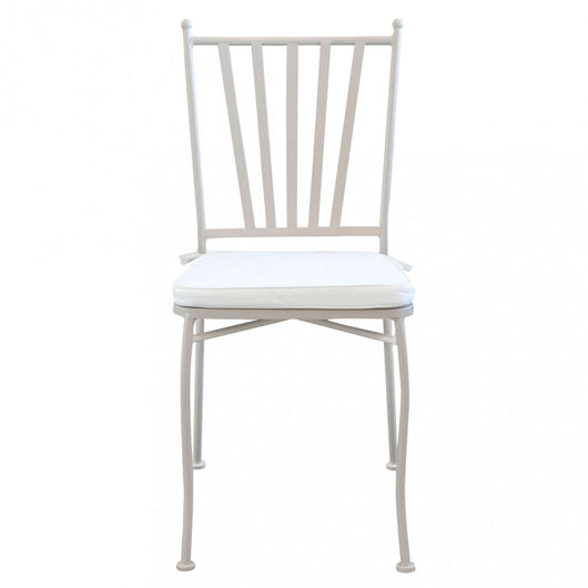 Sedia da Giardino Giunone con Cuscino 41x42x90 h cm in Acciaio Tortora