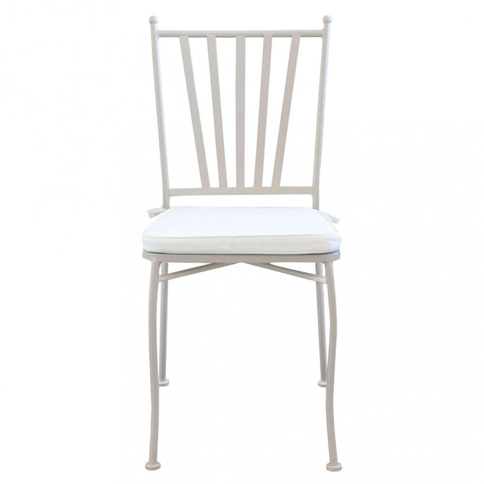 Sedia da Giardino Giunone con Cuscino 41x42x90 h cm in Acciaio Tortora