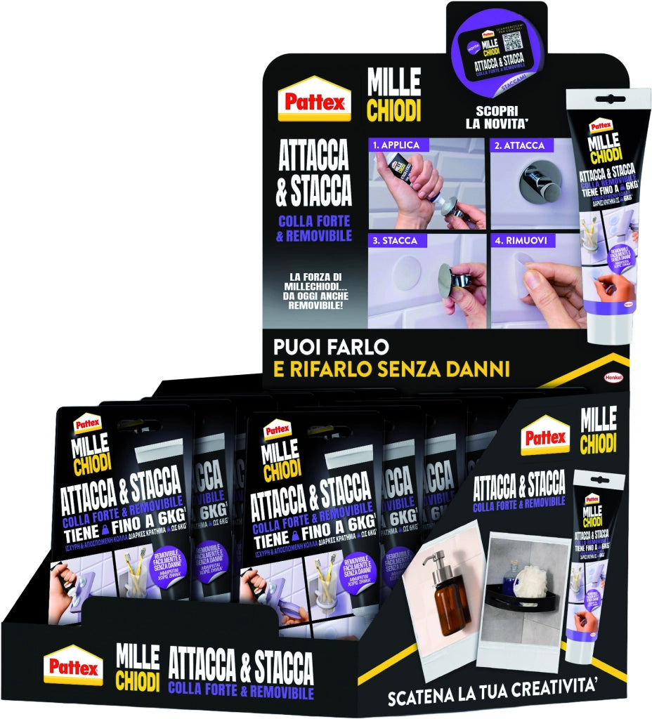 Henkel COLLA PATTEX MILLE CHIODI ATTACCA & STACCA gr. 44 12.00 pz