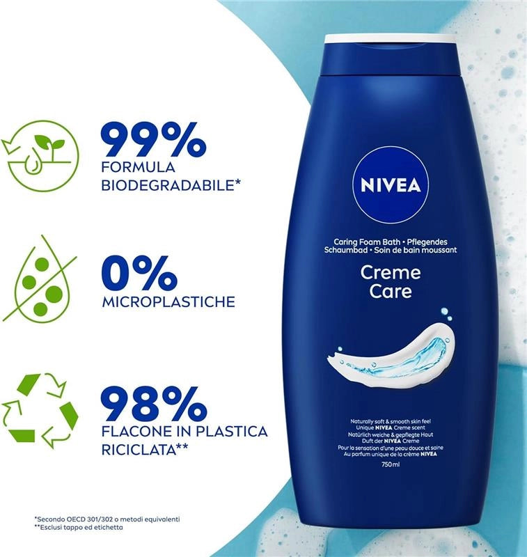 NIVEA BAGNODOCCIA CREME CARE BAGNOSCHIUMA NUTRIENTE + VITAMINE C E E OLI NUTRIENTI SET 750 ML