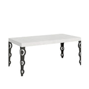Tavolo allungabile 180/284x90 cm Karamay colore bianco frassino gambe antracite