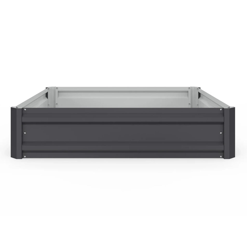 IDMarket - Set di 2 caselle da orto in metallo 90 x 90 cm, grigio antracite
