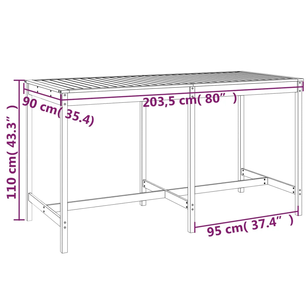 Set da Bar da Giardino 9 pz in Legno Massello di Douglas 3157762