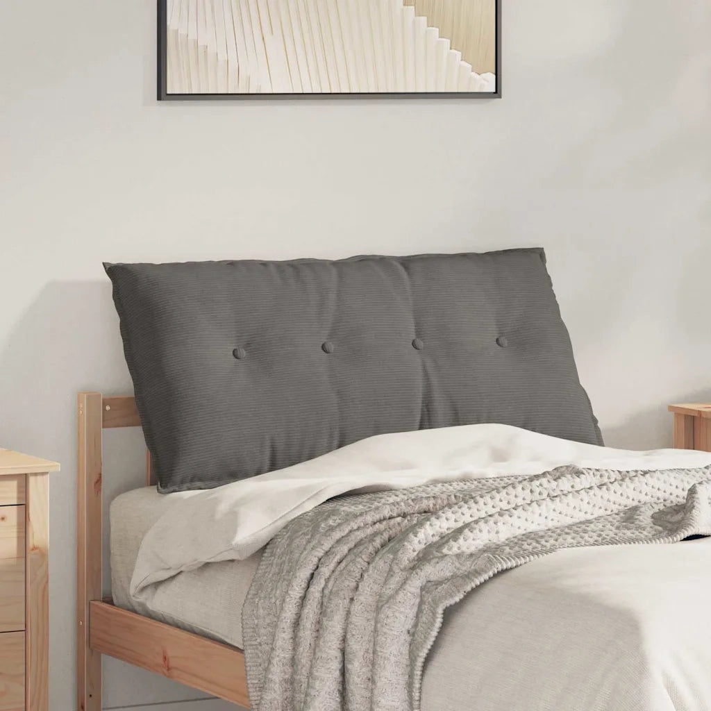 Cuscino per Schiena Grigio chiaro 100 x 50 cm Tessuto in Cords 42014779