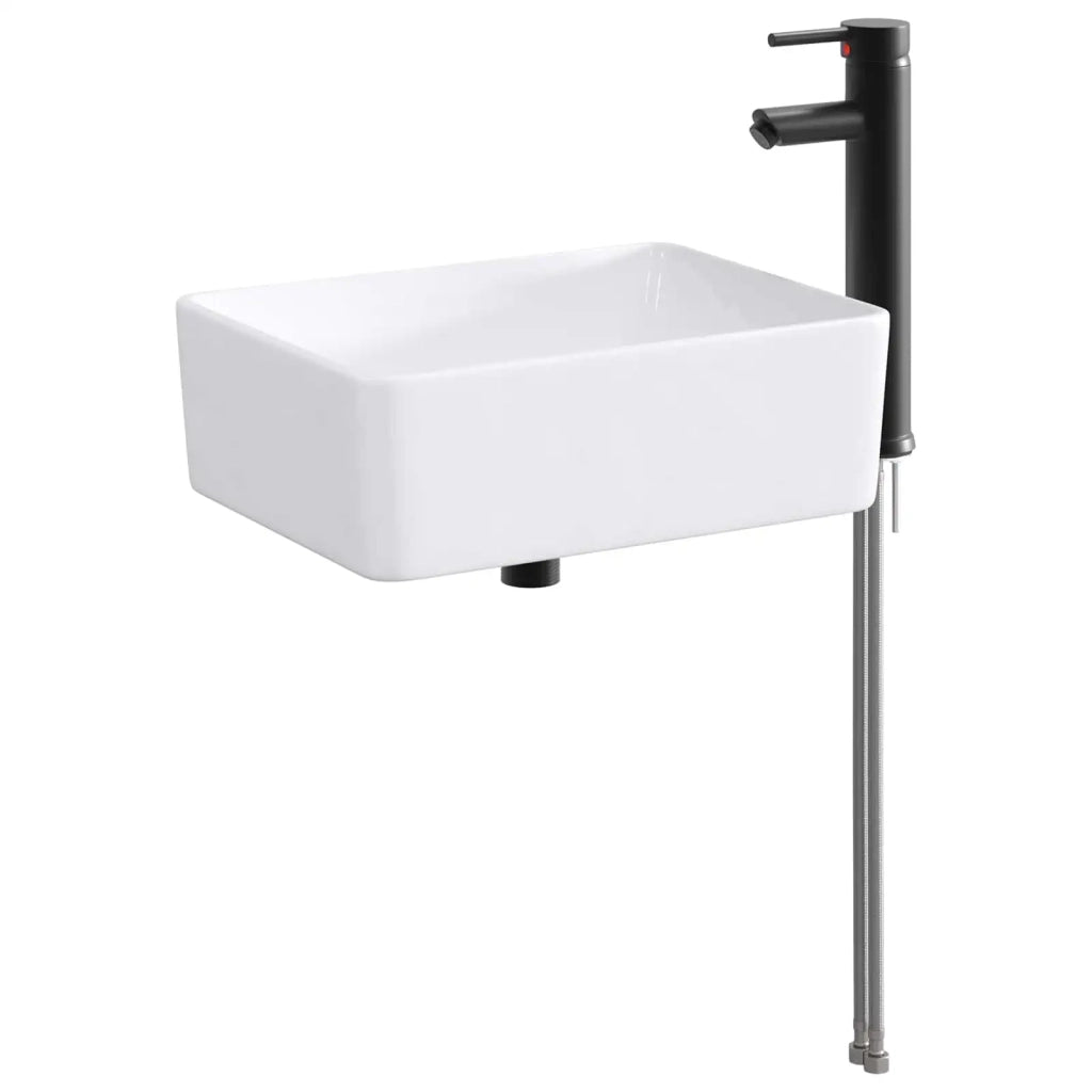 Lavabo da bagno Nero Opaco 40,5 x 30,5 x 13 cm Metallo 890249