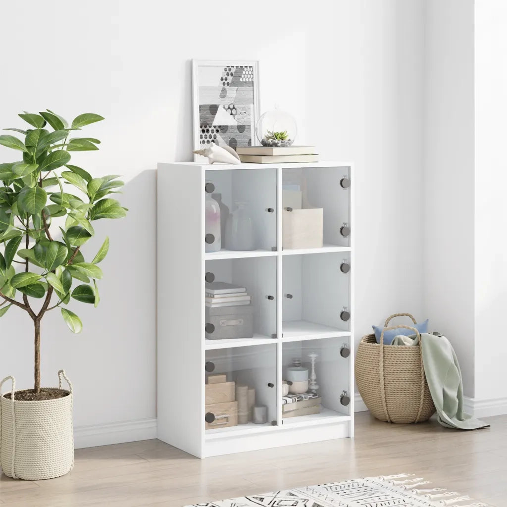 Credenza | Madia | Buffet da pranzo | Armadio da pranzo con Ante Bianca 68x37x109 cm Legno Multistrato