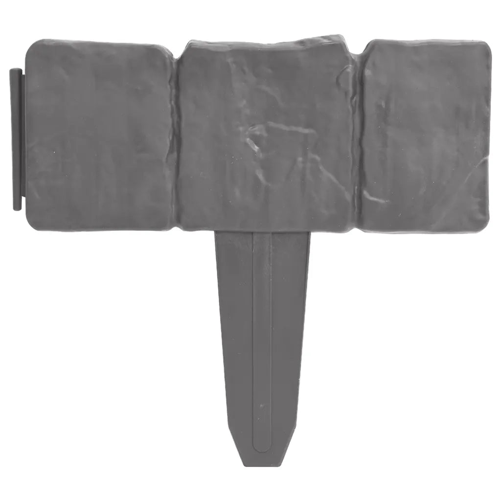 Recinzione Giardino/Prato in Plastica 41 pz Aspetto Pietra 10 m 40917