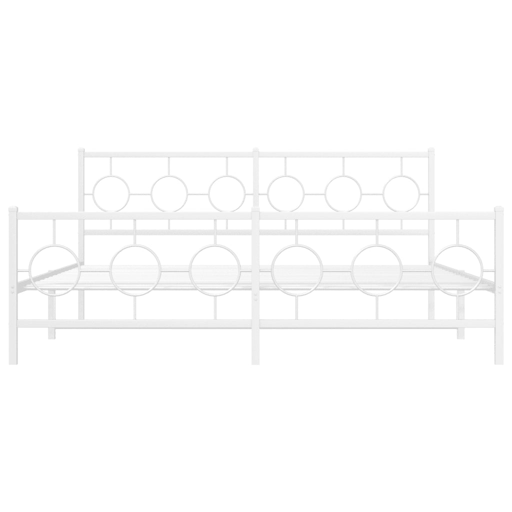 Giroletto con Testiera e Pediera-Struttura Letto Metallo Bianco 183x213 cm 912186