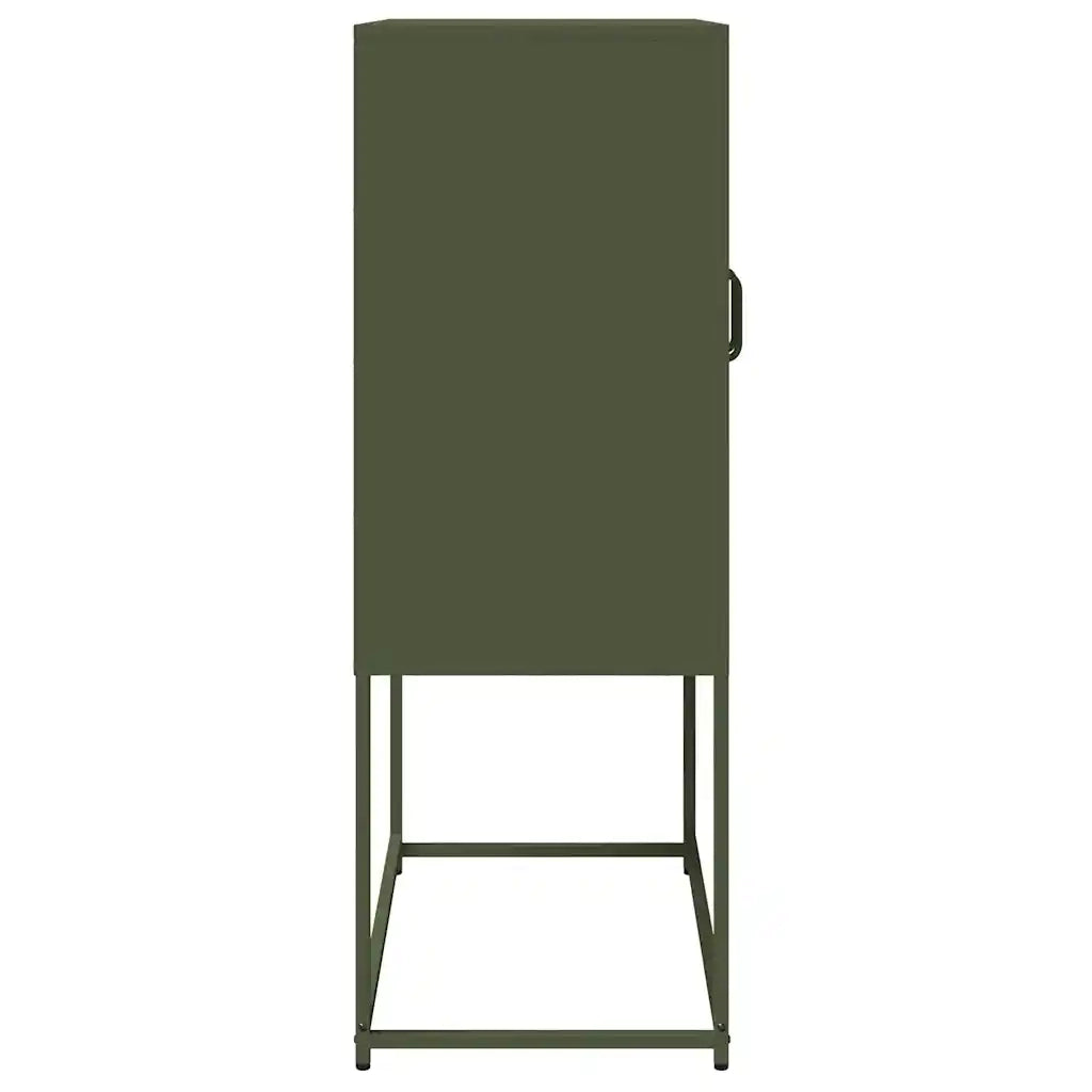 vidaXL Credenza Verde Oliva 68x39x107 cm in Acciaio