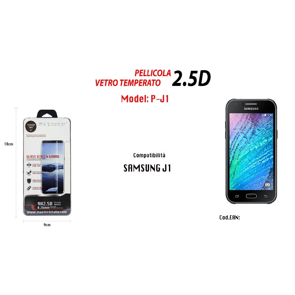 Trade Shop - Pellicola Vetro Compatibile Con Samsung Galaxy J1 Vetro Prottetivo Maxtech P-j1 -