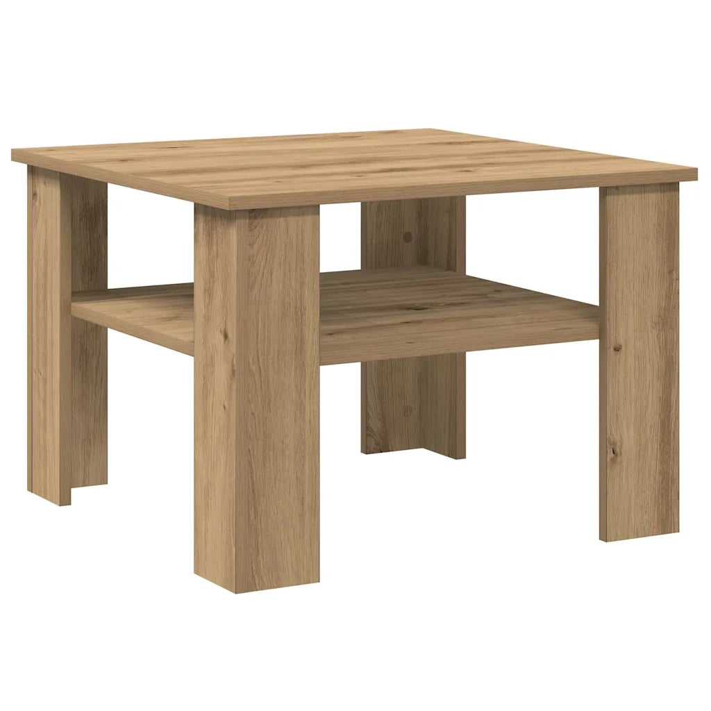 Tavolino salotto | Tavolino da caff¨¨ | Tavolino da Soggiorno Rovere Artigianale 60x60x42 cm in Truciolato