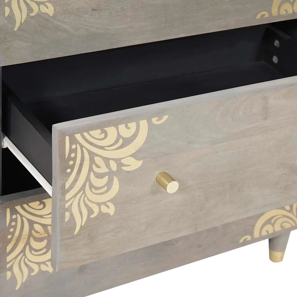 Credenza 2 pcs Grigio 60 x 33 x 75 cm Legno di mango massello 3310151