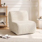 Fauteuil de Salon Pivotant 360° Canapé 1 Place en Chenille Beige