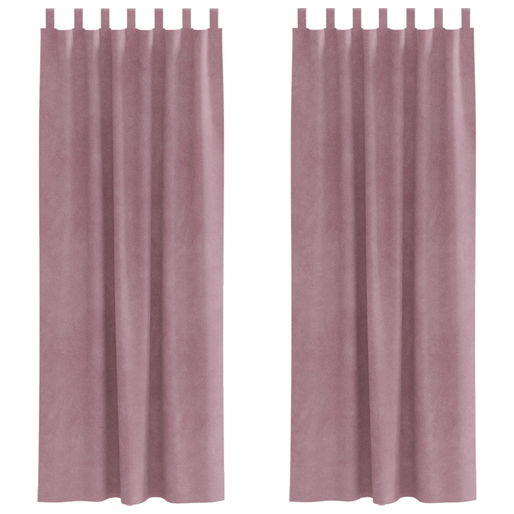 Tende oscuranti  con anelli per appendere 2 pezzi in velluto rosa scuro