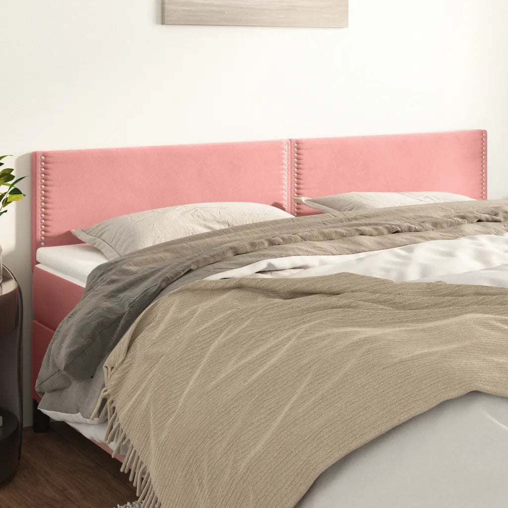 Testiera Rosa 180x5x78/88 cm in Velluto 345983