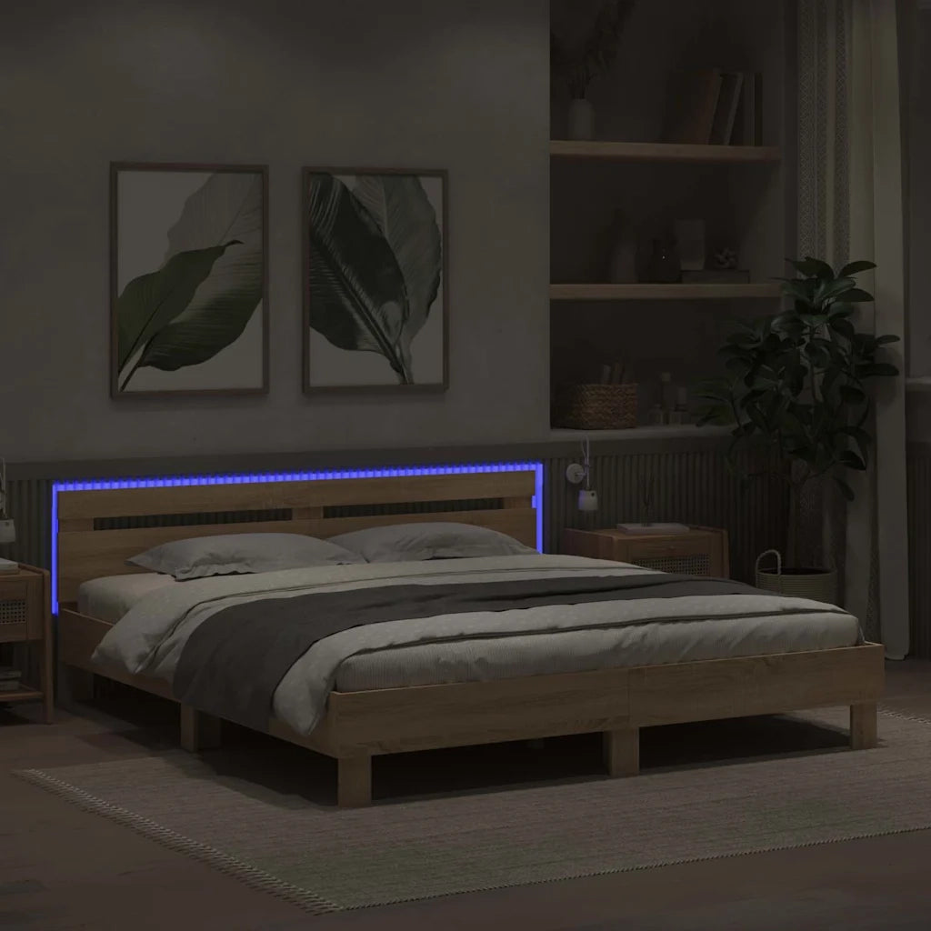 Struttura del letto Sonoma 193 x 203 cm Legno multistrato