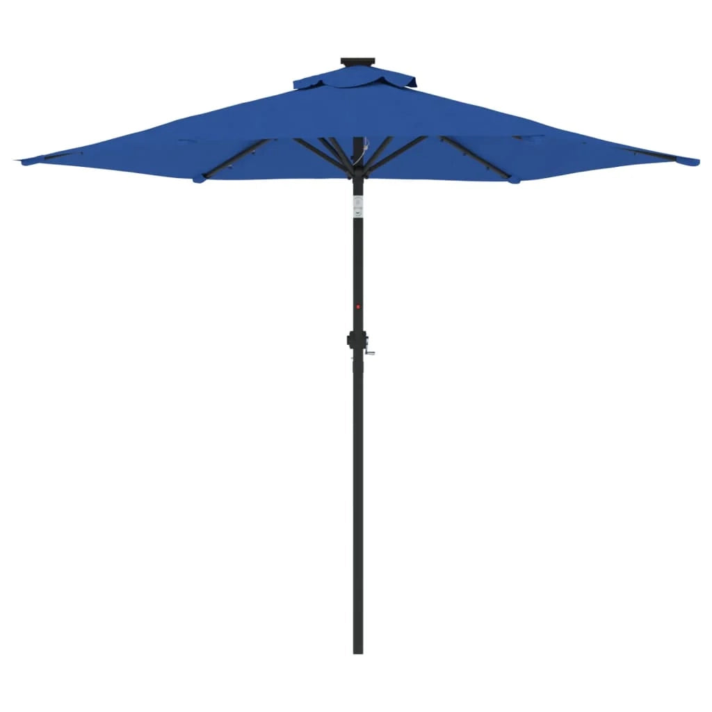 Ombrellone da giardino inclinabile con manovella 225 x 225 x 212 cm protezione UV design moderno in poliestere azzurro 02_0056374