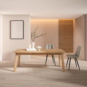 Tavolo da Pranzo, 194x90x74cm, Per 10 persone, Gambe in legno, colore Rovere RF2915