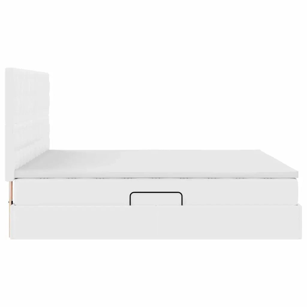 Letto con Contenitore Bianco Puro 160 x 200 cm Pelle Sintetica 3371674