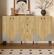 Mobile contenitore in legno 160x36x94 cm con 4 ante e 4 cassetti