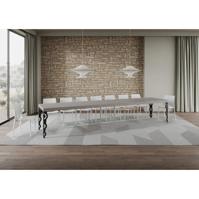 Tavolo allungabile 160/420x90 cm Karamay Premium telaio Antracite - Cashmere
