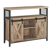 Credenza da pranzo/credenza da cucina 33 x 100 x 80 cm mobile contenitore con ante scorrevoli e ripiano regolabile stile industriale per soggiorno marrone rustico e nero 12_0004531