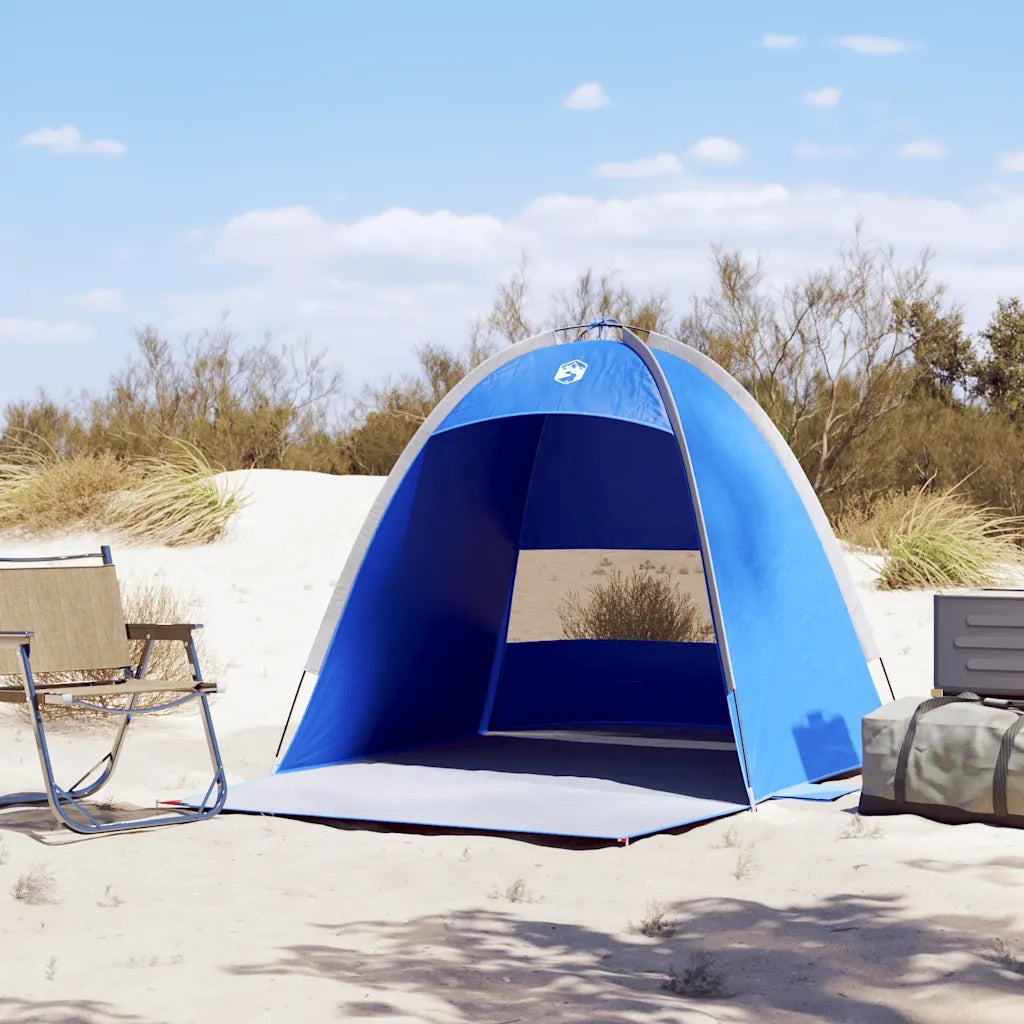 Tenda da Spiaggia 3 Persone-Tenda da campeggio Azzurra Impermeabile
