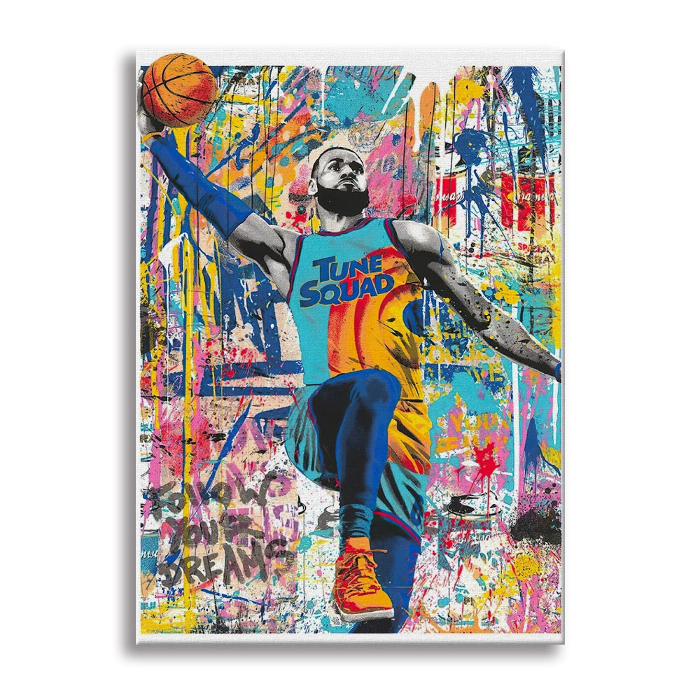 LeBron -  Quadro Canvas Contemporaneo su telaio in legno Misura: 70x100 cm