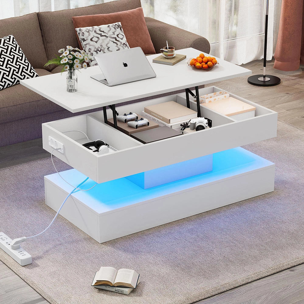 Tavolino-Xylo-100x50x42cm LED idraulico capacit?? 50kg