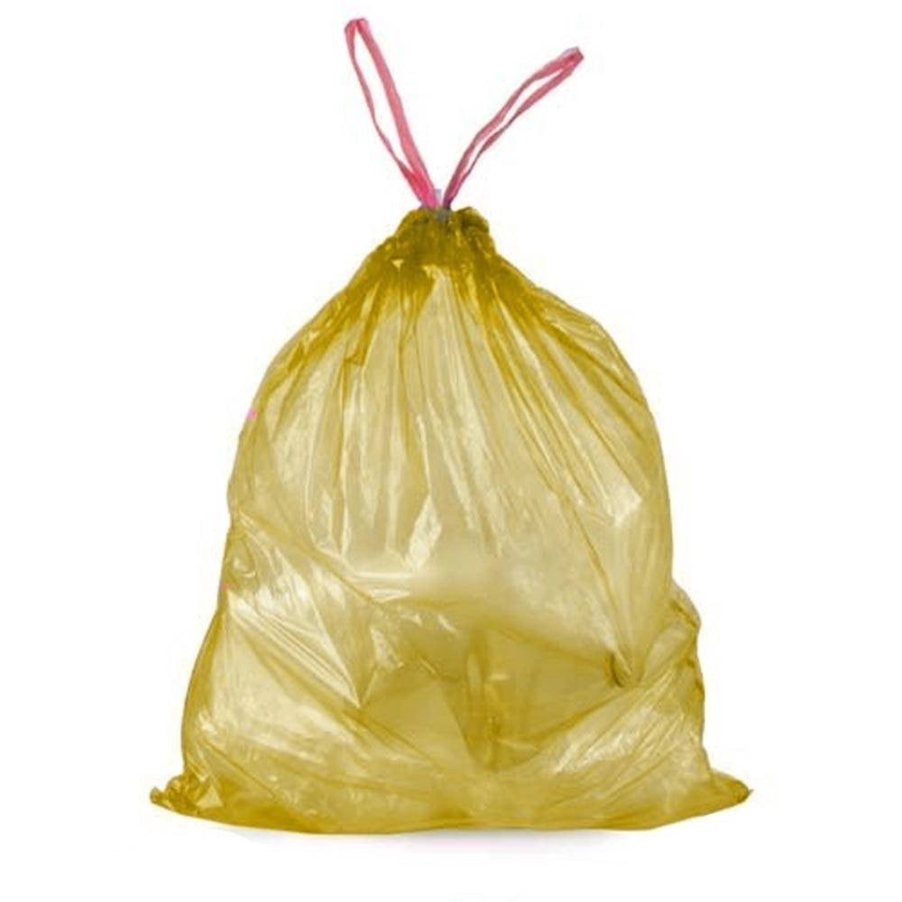 Trade Shop - 5 Rotoli Sacchetti Buste Spazzatura Profumati 45lt 50x60 Con Manici Giallo 100pz -