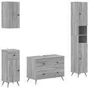 Set di Mobili da Bagno da 4 Pezzi BREDA Sonoma grigio 3417969