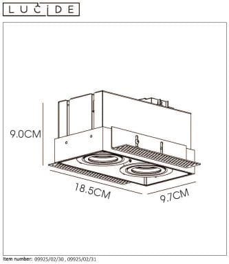 Lucide TRIMLESS faretto incasso doppio GU10 bianco orientabile