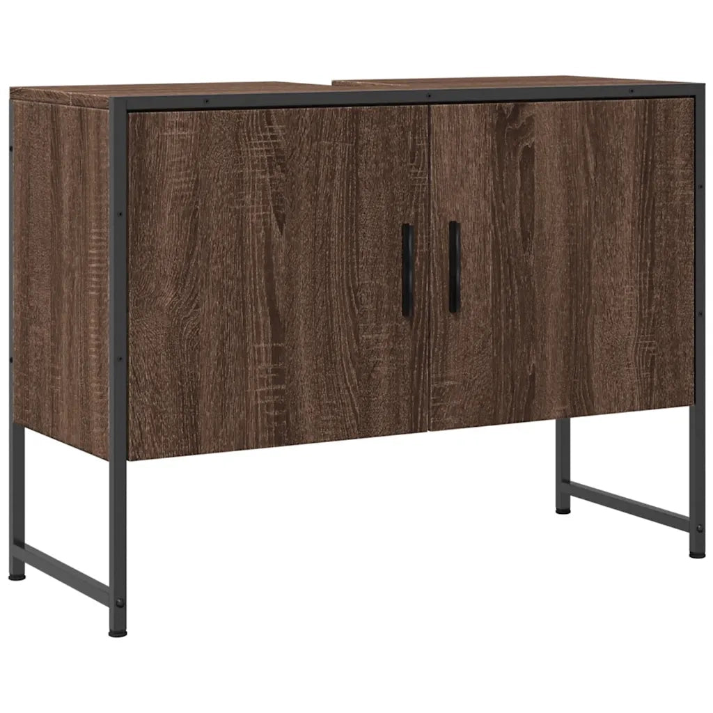 Mobile Lavabo | Armadio Lavabo Bagno Rovere Marrone 60x30x60cm Legno Multistrato