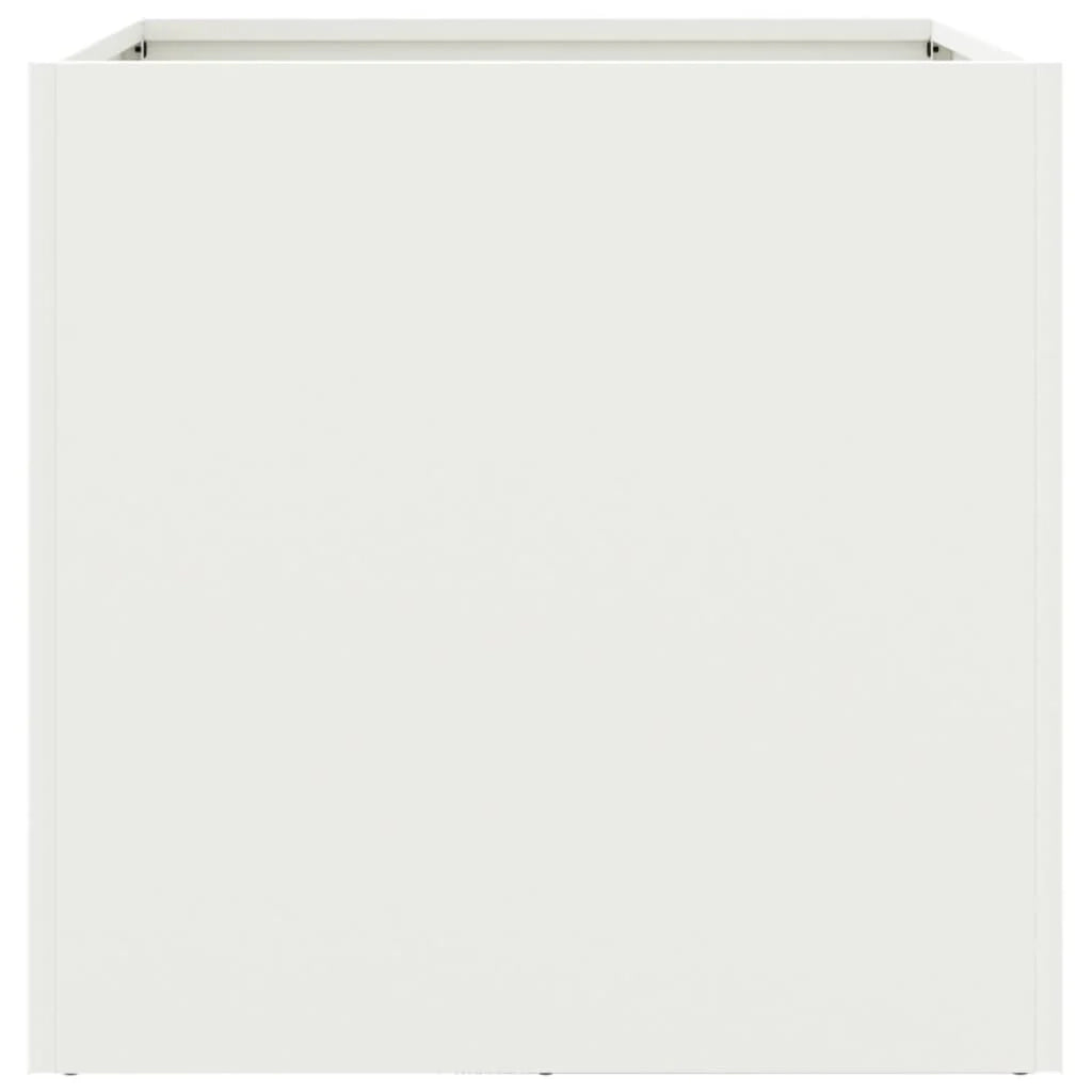 Fioriera rialzata per piante fiori giardino terrazze set da 2 42 x 40 x 39 cm acciaio bianco 02_0038975
